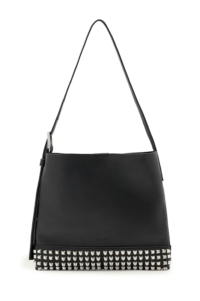 Kožená kabelka AllSaints přírodní kůže černá W595XD