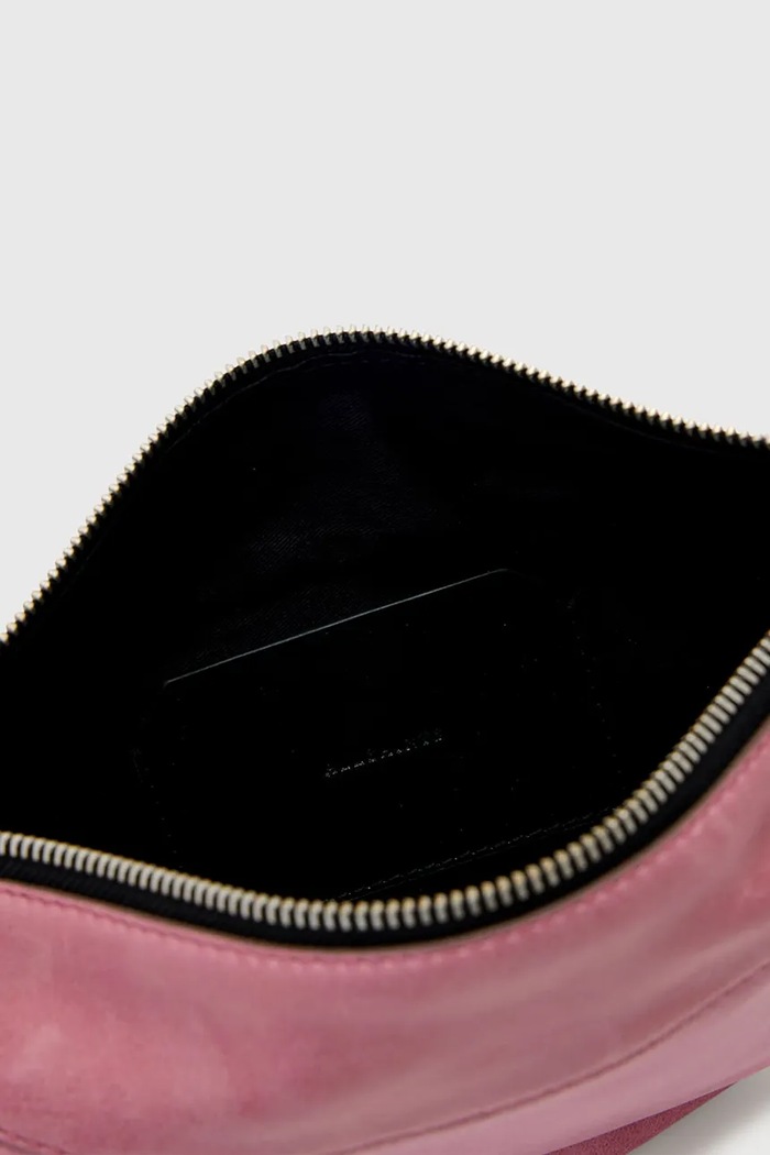 Akcesoria AllSaints torebka crossbody damska skórzana W546XD różowy