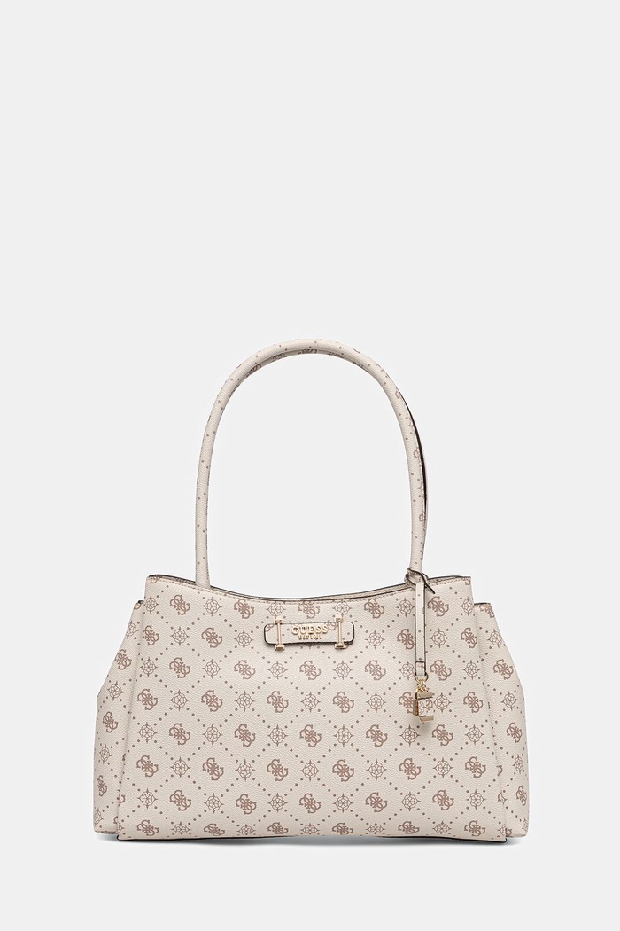 Τσάντα Guess CARRIE απομίμηση λείου δέρματος μπεζ HWGP98.98220