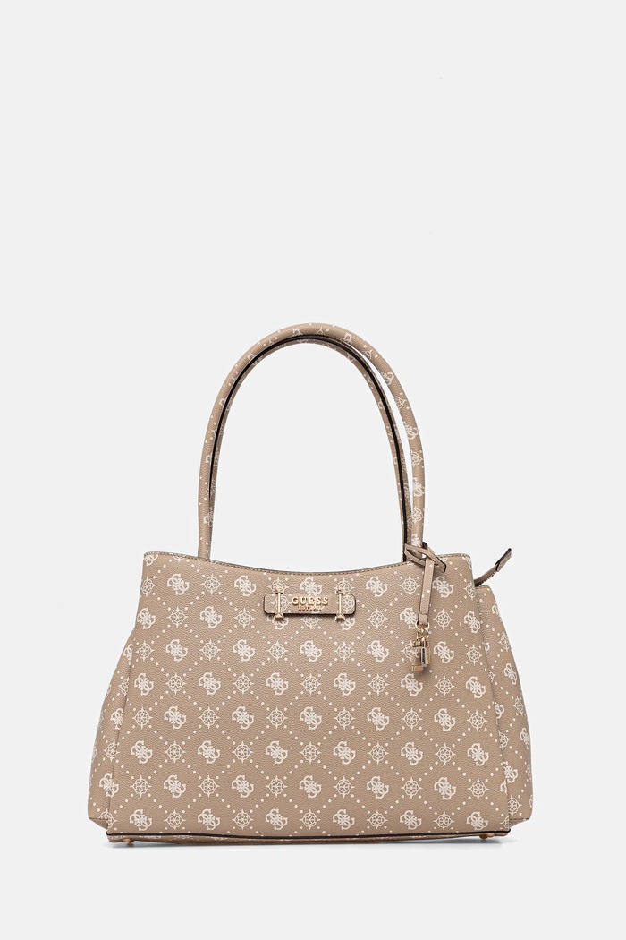 Τσάντα Guess CARRIE απομίμηση λείου δέρματος μπεζ HWGP98.98220