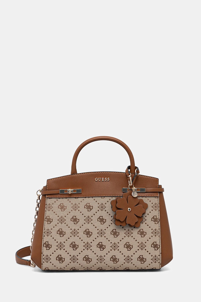 Τσάντα Guess MELINDA απομίμηση λείου δέρματος καφέ HWJP99.02060