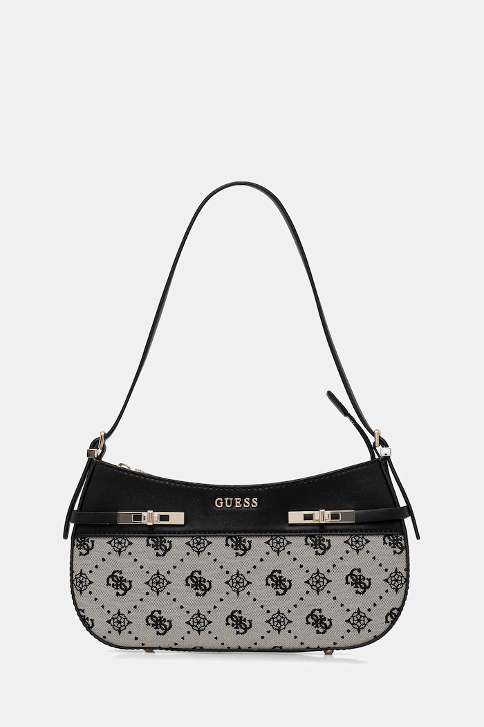 Τσάντα Guess MELINDA υφασμάτινο μαύρο HWJP99.02170