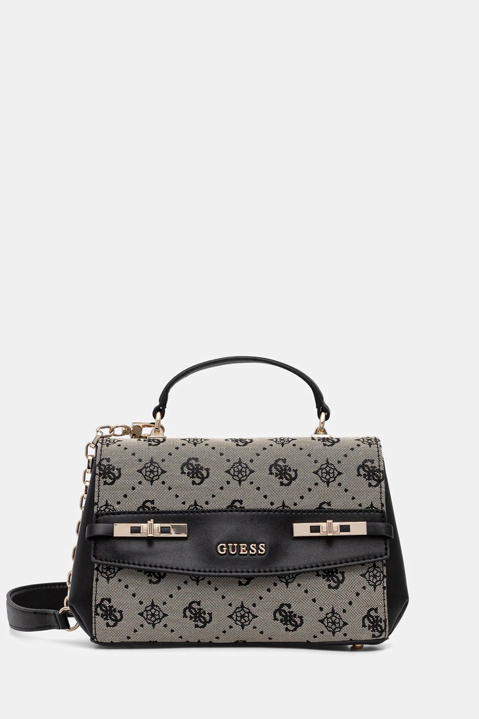 Τσάντα Guess MELINDA υφασμάτινο μαύρο HWJP99.02200