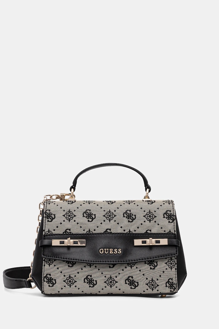 Τσάντα Guess MELINDA υφασμάτινο μαύρο HWJP99.02200