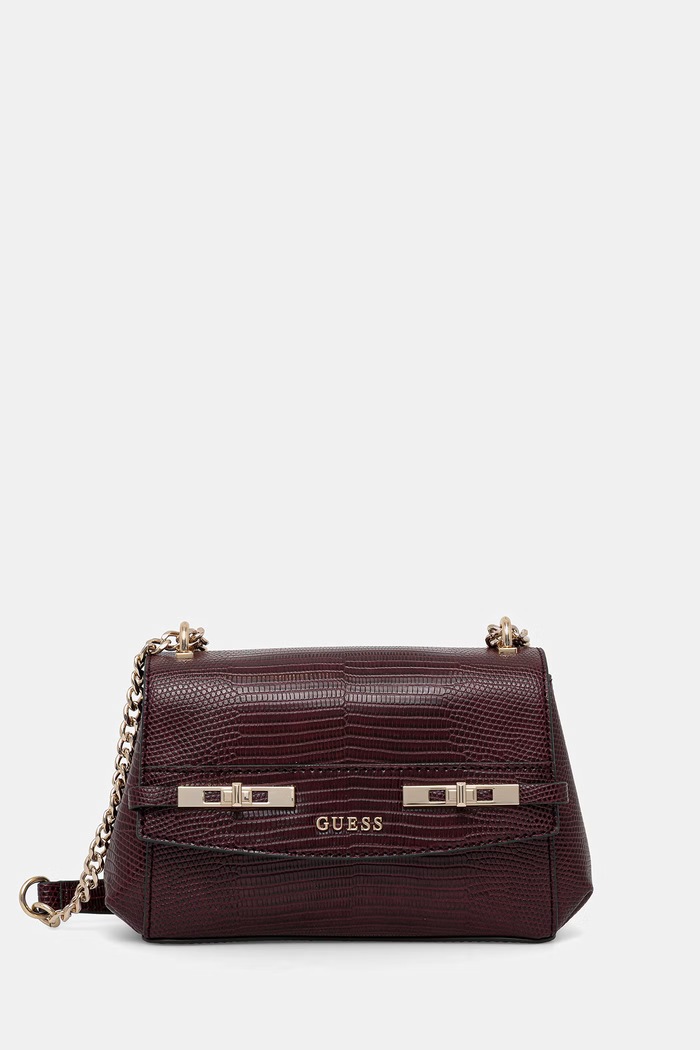 Kabelka Guess MELINDA jemný vzor burgundské HWKL99.33780