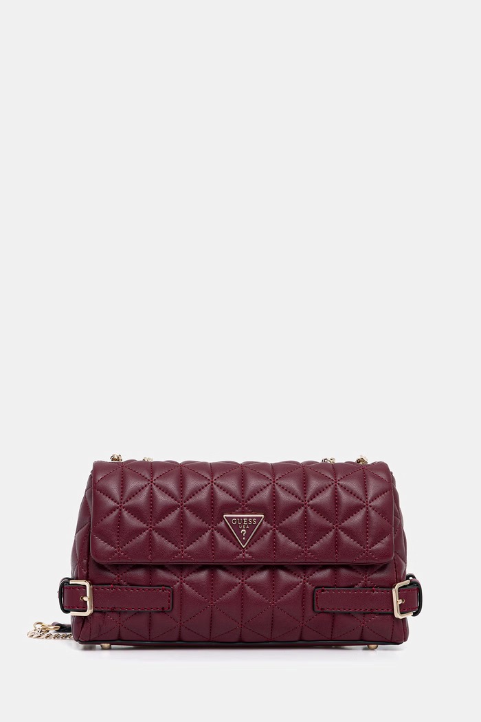 Kabelka Guess PAISLEIGH imitácia kože burgundské HWQG98.83210