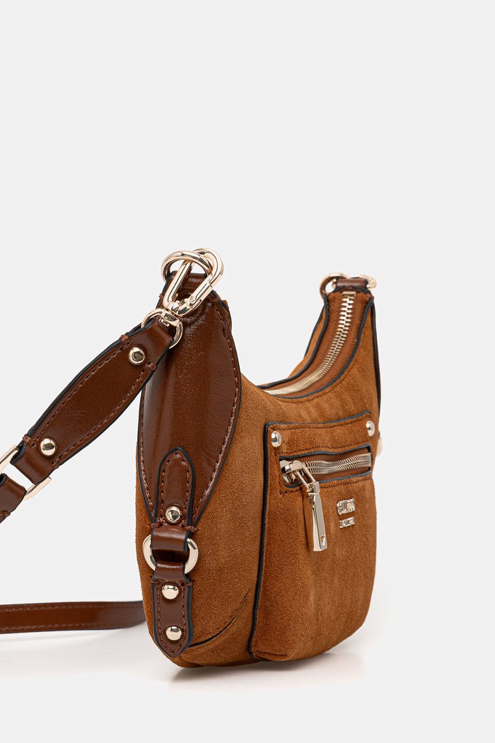 Semišová kabelka Guess MARSHA HWSG95.01720 hnedá SS26