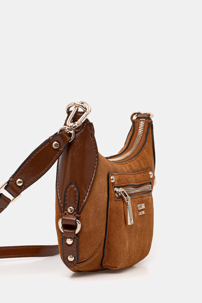 Semišová kabelka Guess MARSHA HWSG95.01720 hnedá SS26