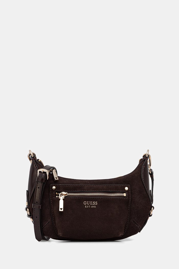 Semišová kabelka Guess MARSHA HWSG95.01720 hnedá SS26