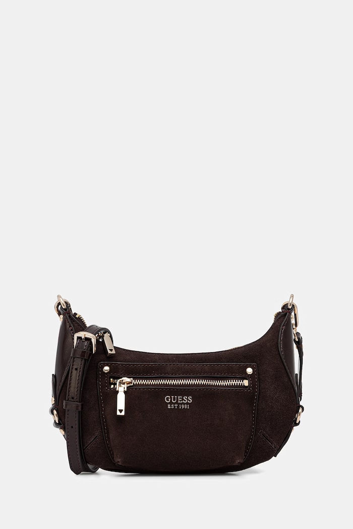 Semišová kabelka Guess MARSHA HWSG95.01720 hnedá SS26