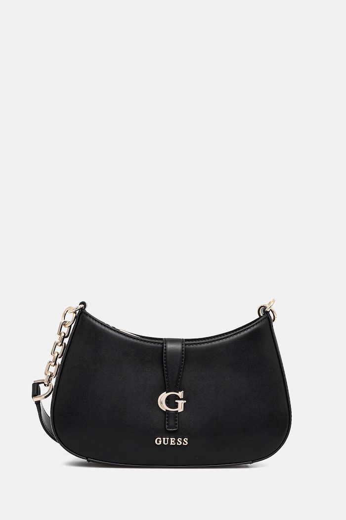 Τσάντα Guess CARRIE απομίμηση λείου δέρματος μαύρο HWVG98.96180