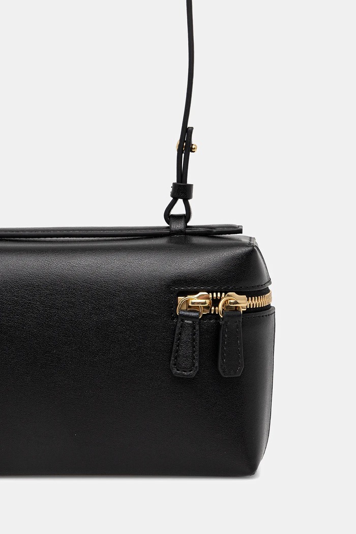 Αξεσουάρ Δερμάτινη τσάντα Victoria Beckham Vanity B126AAC007158A μαύρο