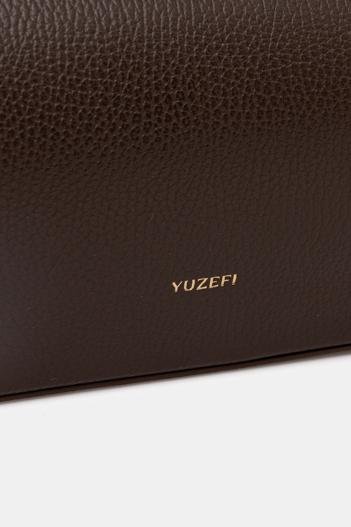 Kožená kabelka Yuzefi OYSTER hnedá YUZCO.HB.MOYC.L038