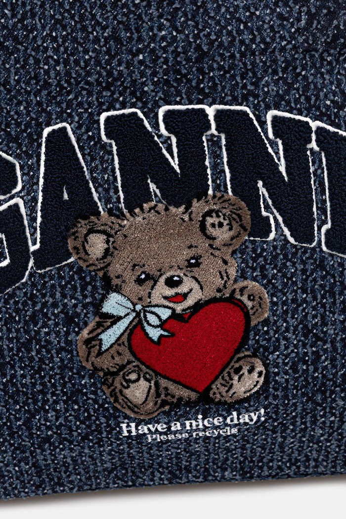GANNI чанта tote дамски син B2110028