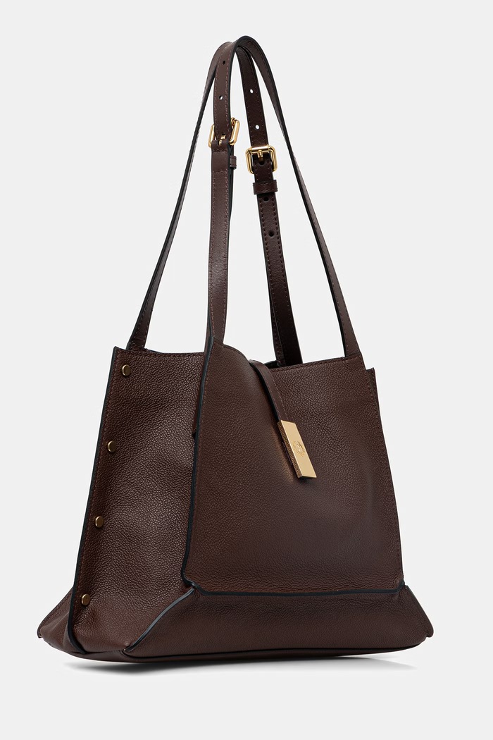 Pollini geantă de piele PC4416PP1OQC1 maro SS26