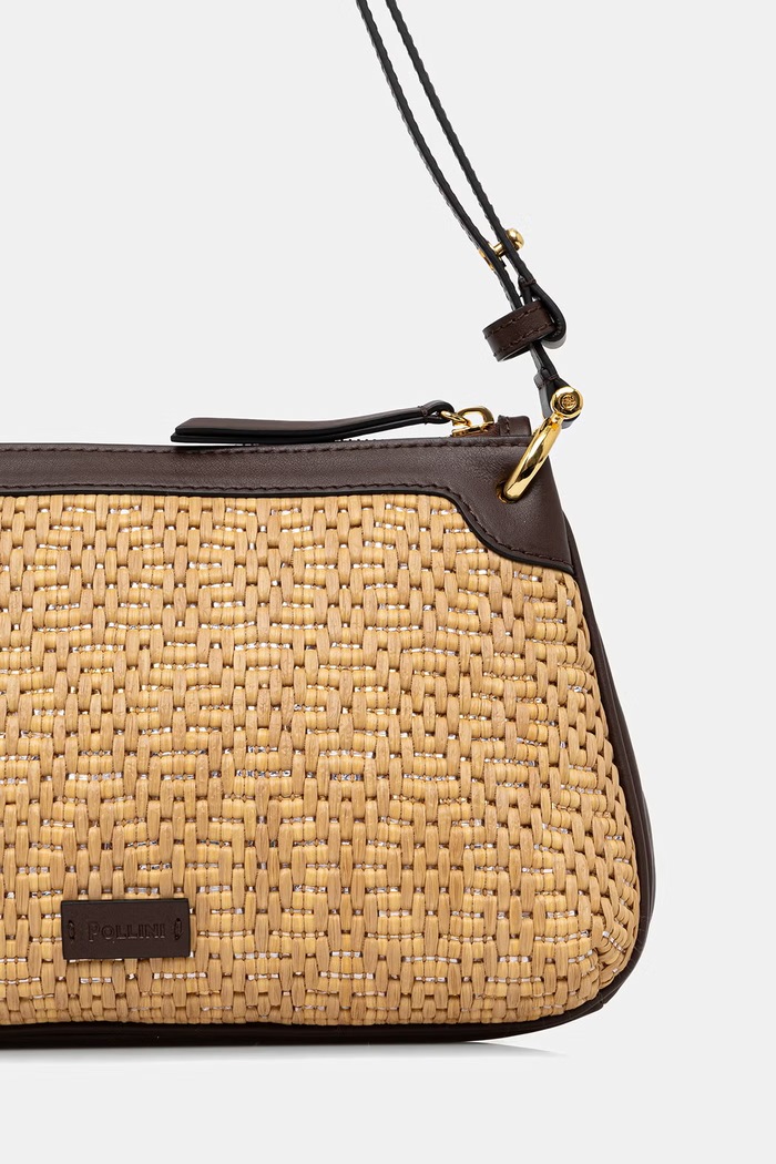 Doplňky Pollini crossbody kabelka dámská z pletenky PC4452PP0OQM1 béžová