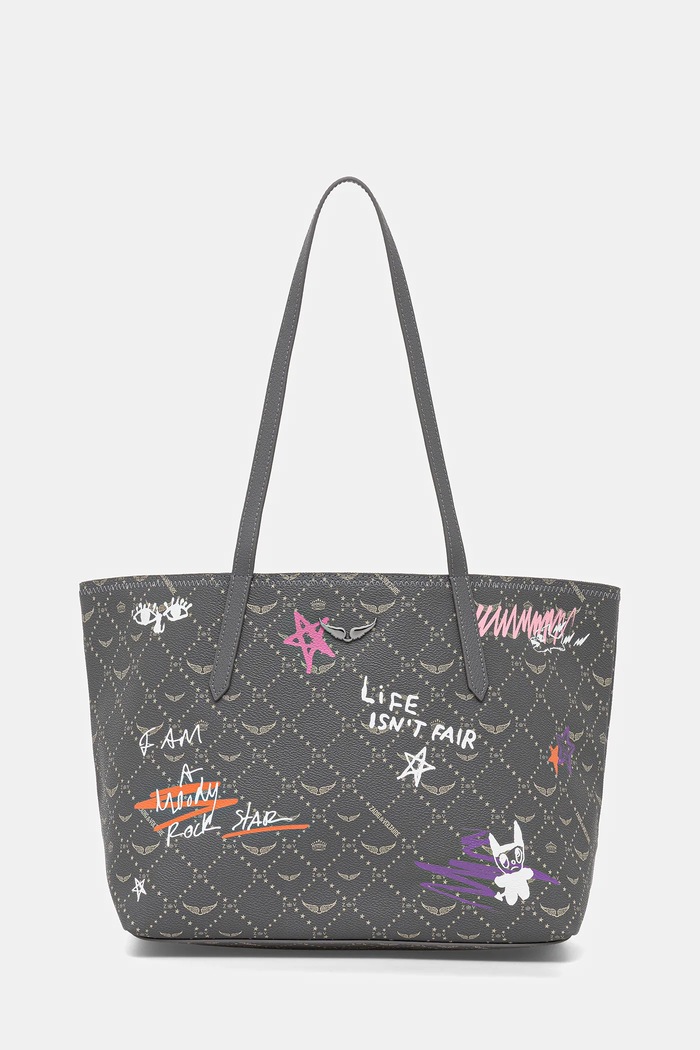 Zadig&Voltaire shopper torba ženska iz umetnega usnja Z SHOPPER MONOGRAM TAG Ustreza A4 siva LWBA04281