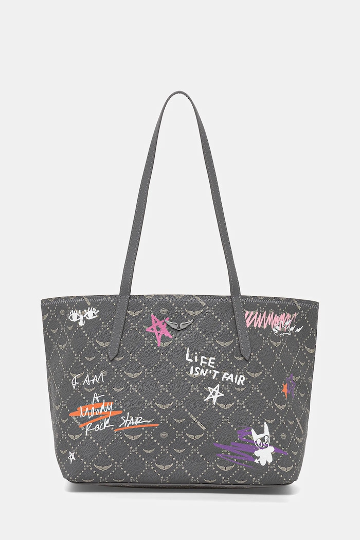 Zadig&Voltaire shopper torba ženska iz umetnega usnja Z SHOPPER MONOGRAM TAG Ustreza A4 siva LWBA04281