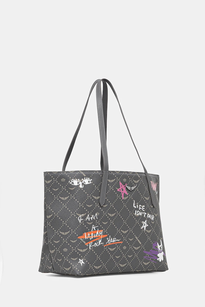 Zadig&Voltaire shopper torba ženska iz umetnega usnja Z SHOPPER MONOGRAM TAG LWBA04281 siva SS26