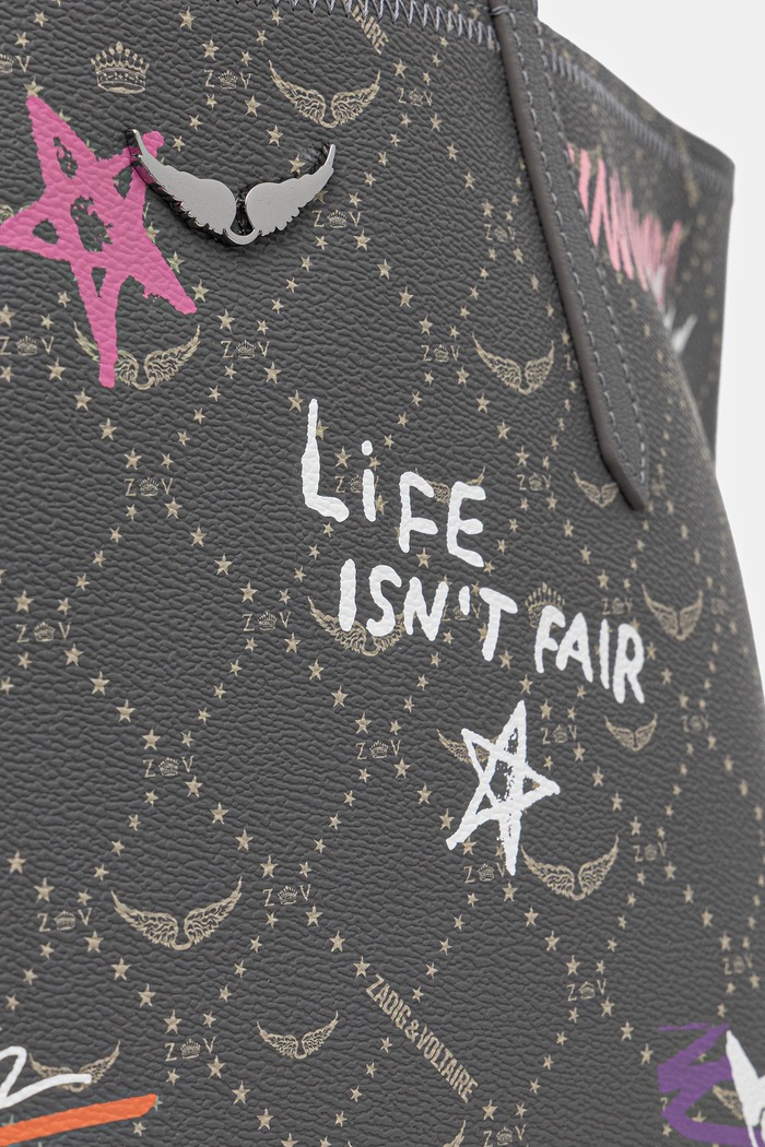 Zadig&Voltaire shopper torba ženska iz umetnega usnja Z SHOPPER MONOGRAM TAG siva LWBA04281
