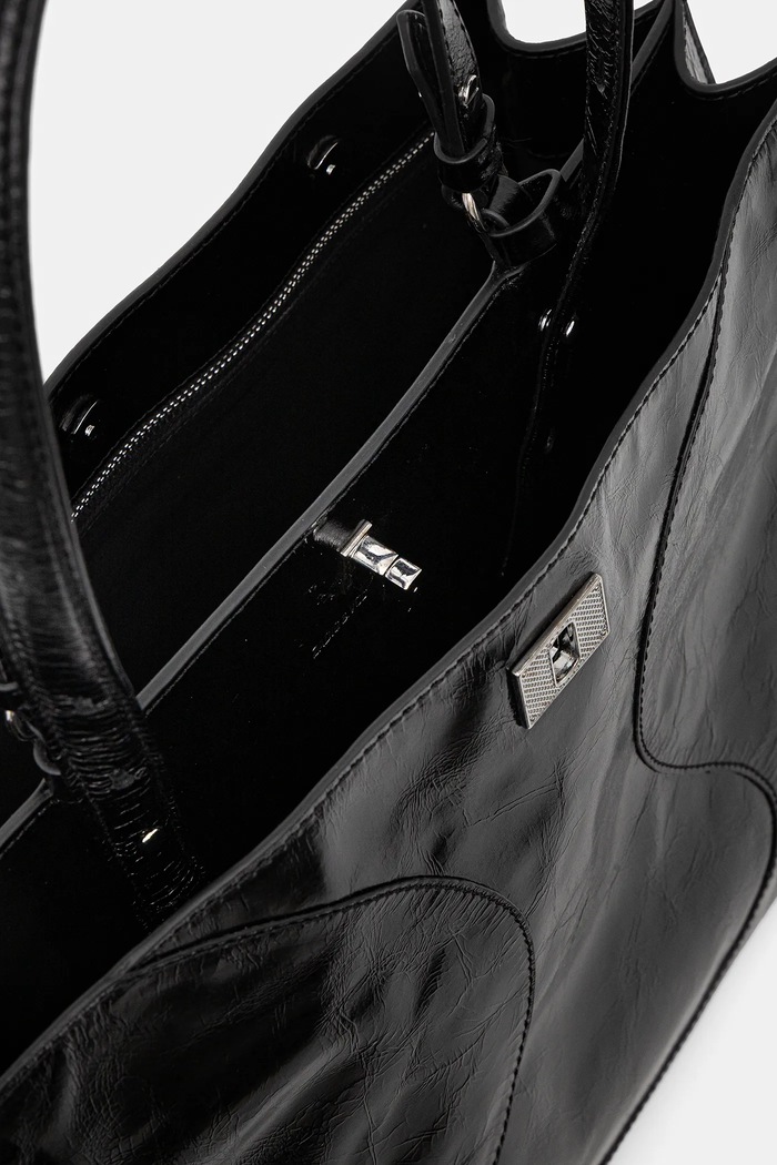 Kožená kabelka ZADIG&VOLTAIRE JACK VINTAGE PATENT LWBA04323 černá