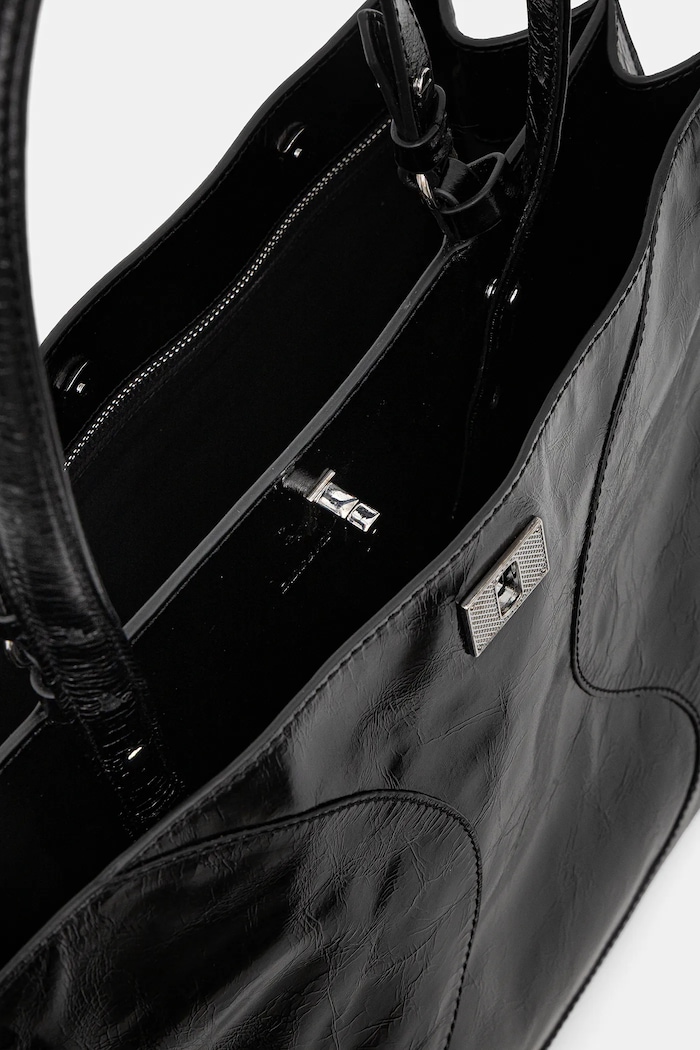 Kožená kabelka ZADIG&VOLTAIRE JACK VINTAGE PATENT LWBA04323 černá