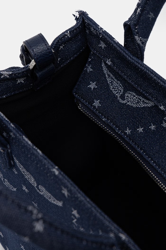 Kabelka ZADIG&VOLTAIRE ANGEL TOTE XS DENIM MONOGRAM LWBA04269 námořnická modř