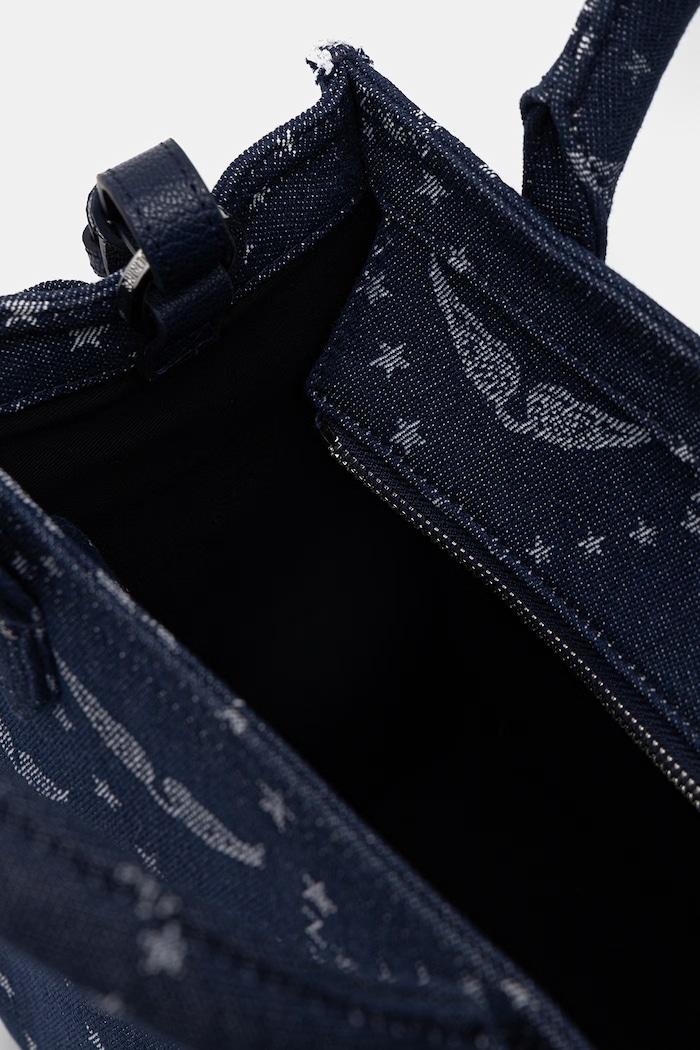 Kabelka ZADIG&VOLTAIRE ANGEL TOTE XS DENIM MONOGRAM LWBA04269 námořnická modř