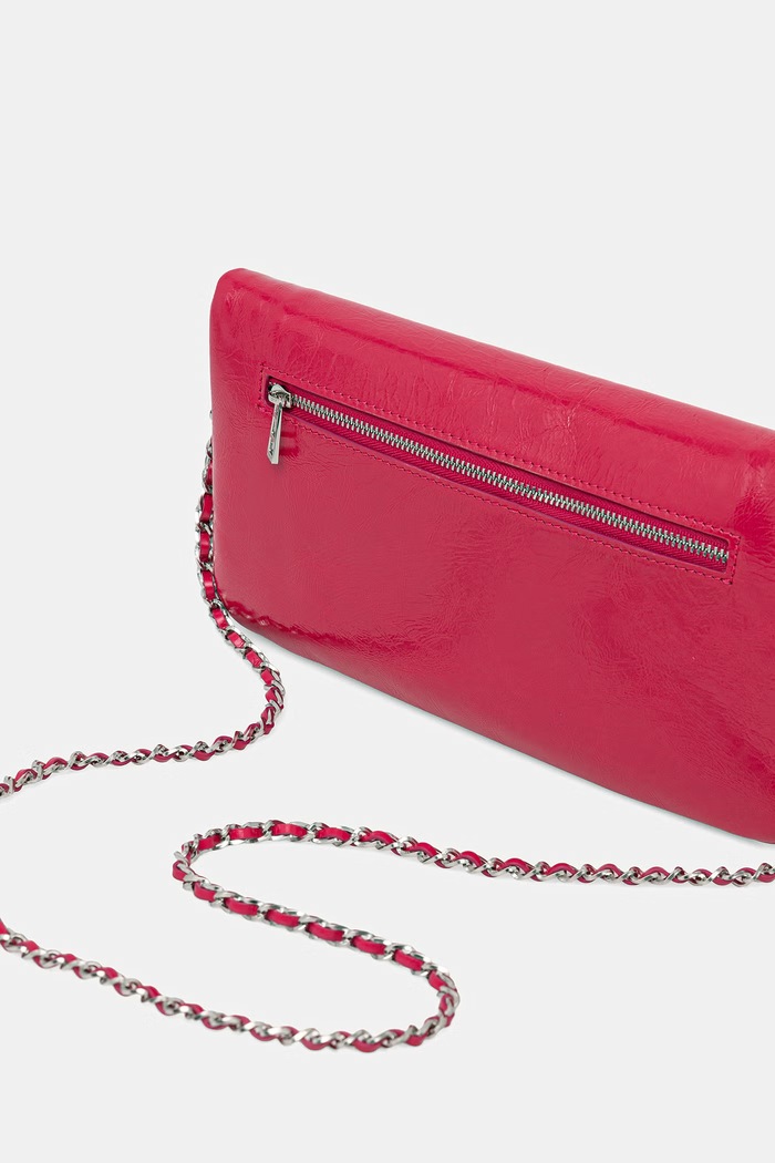 Doplňky Kožená kabelka ZADIG&VOLTAIRE ROCK VINTAGE PATENT LWBA04212 růžová