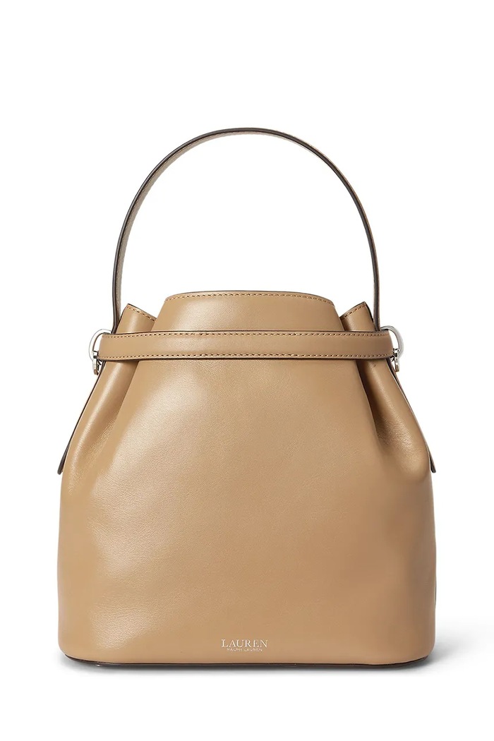 Lauren Ralph Lauren torebka worek damska skórzana 431982787 beżowy SS26