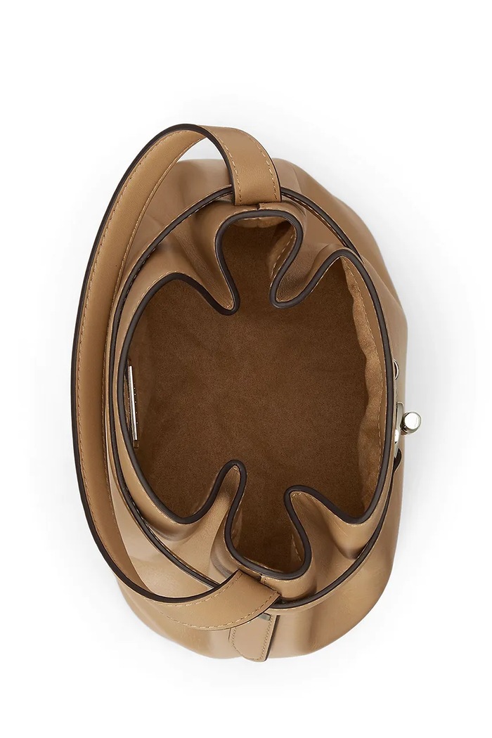 Lauren Ralph Lauren torebka worek damska skórzana beżowy 431982787