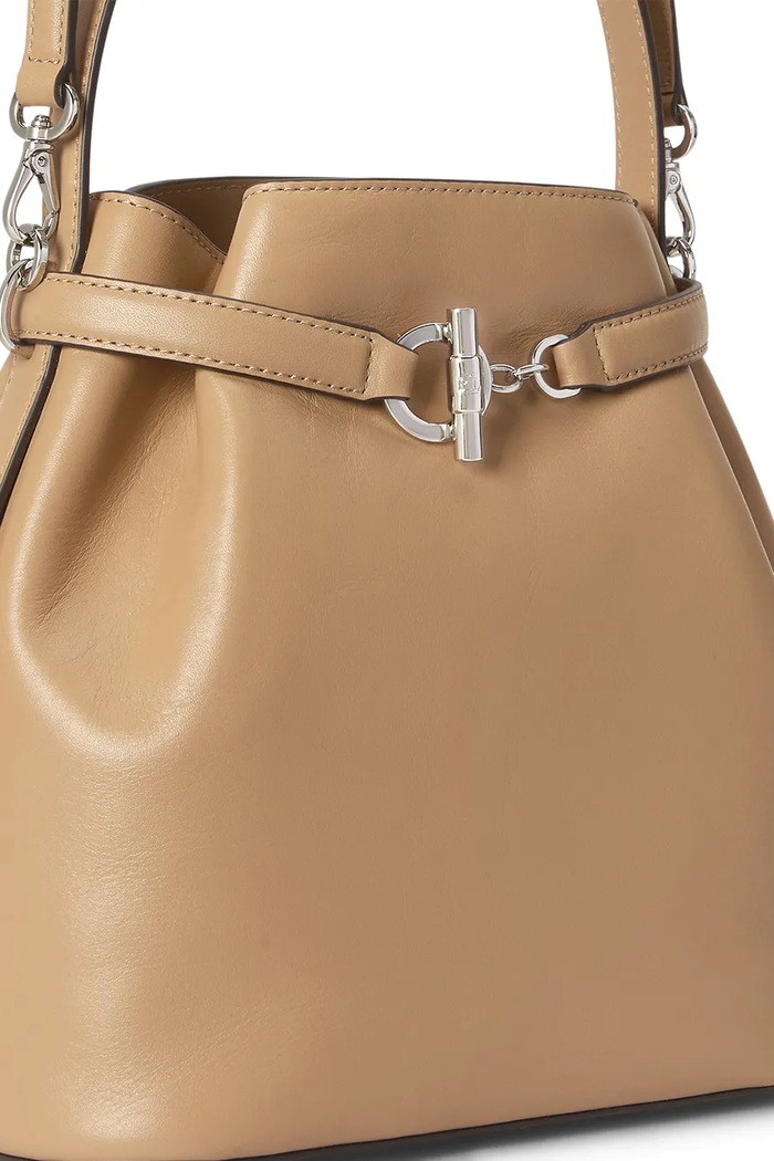 Lauren Ralph Lauren torebka worek damska skórzana 431982787 beżowy