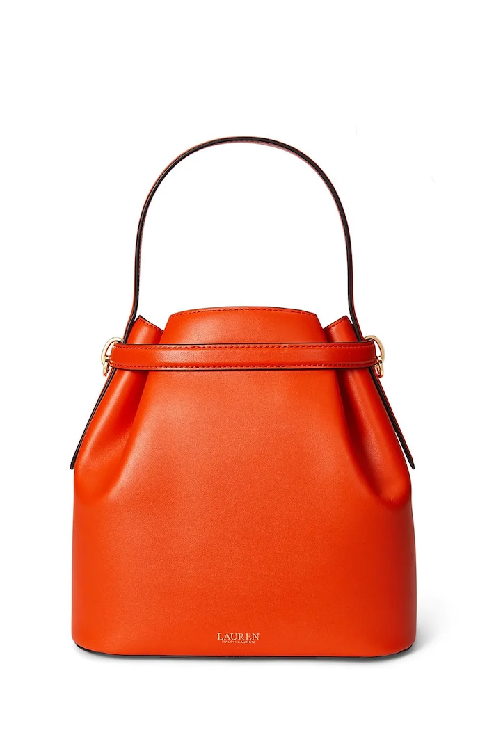 Kožená kabelka Lauren Ralph Lauren 431982787 oranžová SS26