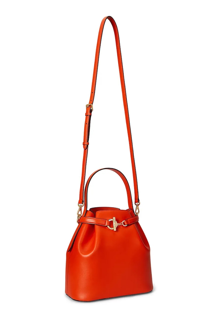 Doplnky Kožená kabelka Lauren Ralph Lauren 431982787 oranžová