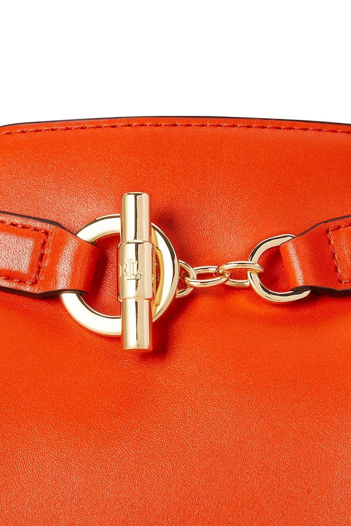 Kožená kabelka Lauren Ralph Lauren 431982787 oranžová