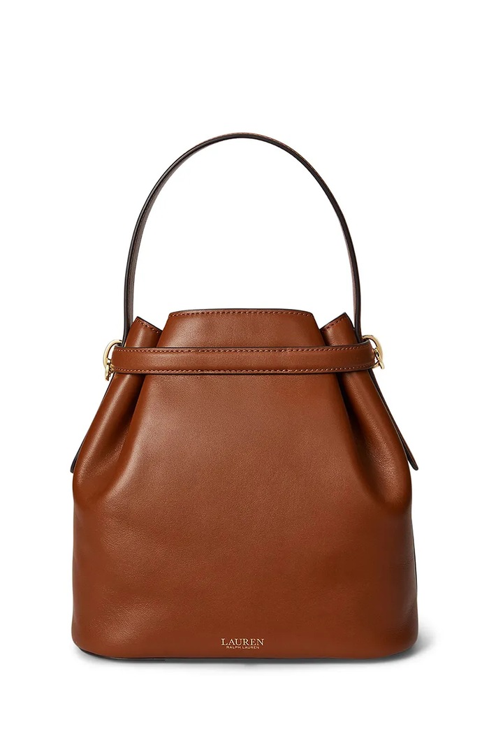 Lauren Ralph Lauren torebka worek damska skórzana 431982787 brązowy SS26