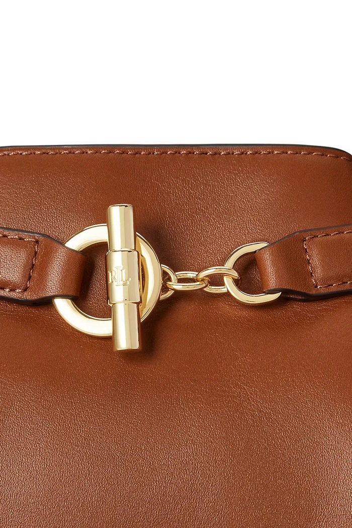 Lauren Ralph Lauren torebka worek damska skórzana 431982787 brązowy