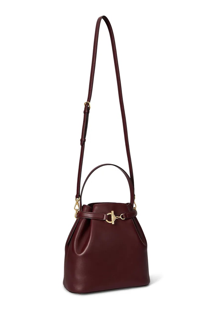 Αξεσουάρ Δερμάτινη τσάντα Lauren Ralph Lauren 431982787 μπορντό