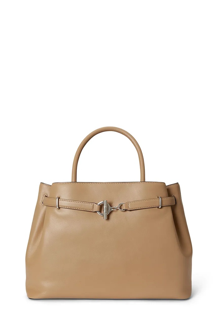 Lauren Ralph Lauren torebka crossbody damska skórzana beżowy 431P03417