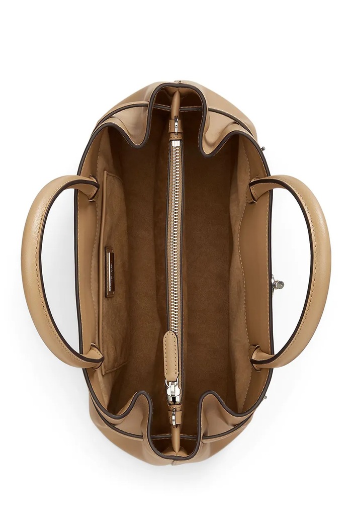 Lauren Ralph Lauren torebka crossbody damska skórzana beżowy 431P03417