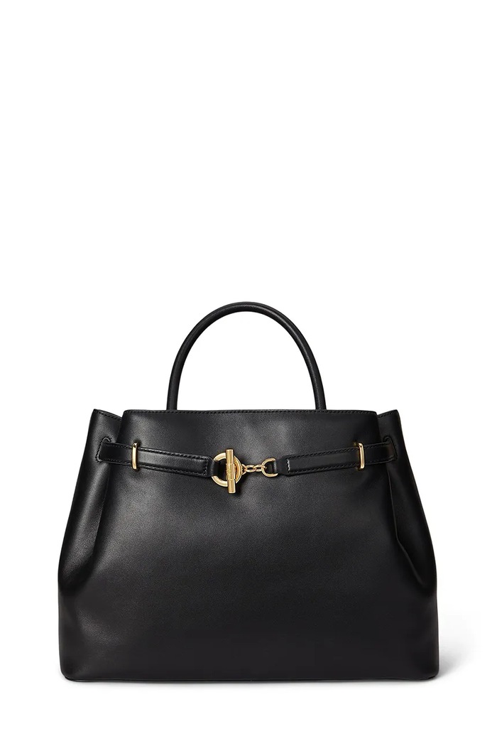 Кожаная сумочка Lauren Ralph Lauren кожа чёрный 431P03417