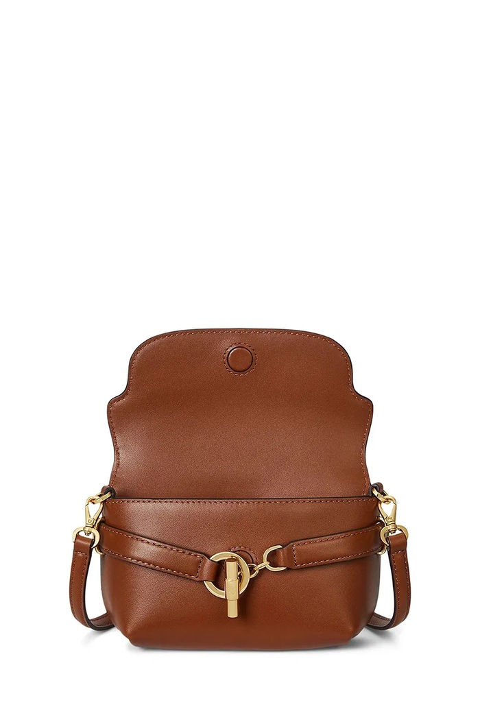 Kožená kabelka Lauren Ralph Lauren hnědá 431P04297