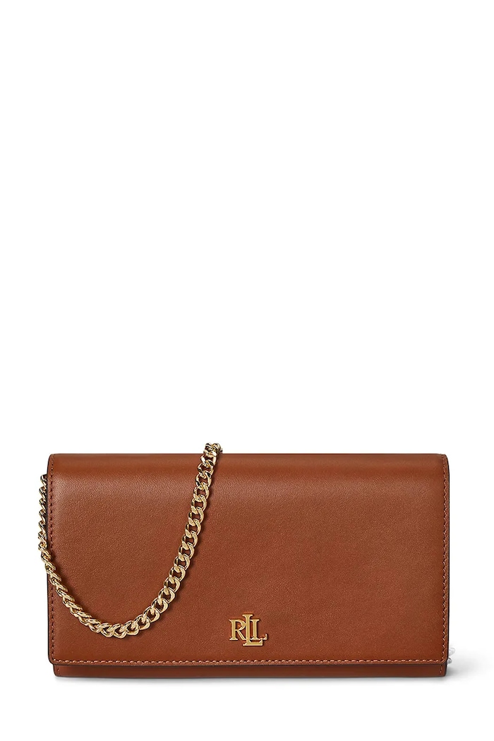 Kožna torba Lauren Ralph Lauren Planet friendly smeđa 432980206