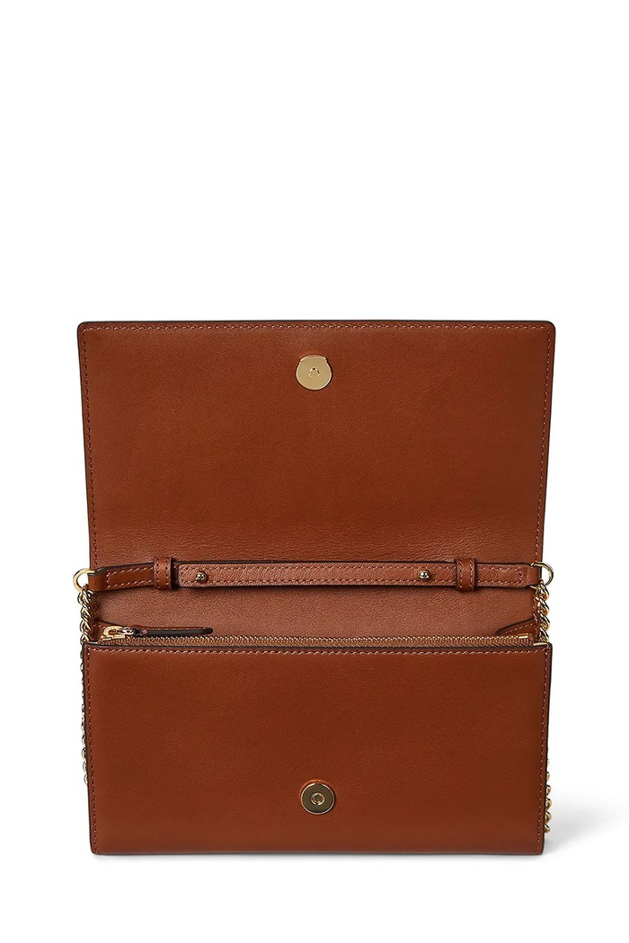 Kožna torba Lauren Ralph Lauren smeđa 432980206