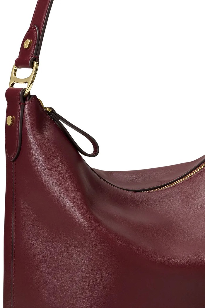 Torebka shopper damska skórzana Lauren Ralph Lauren 431P03419 bordowy