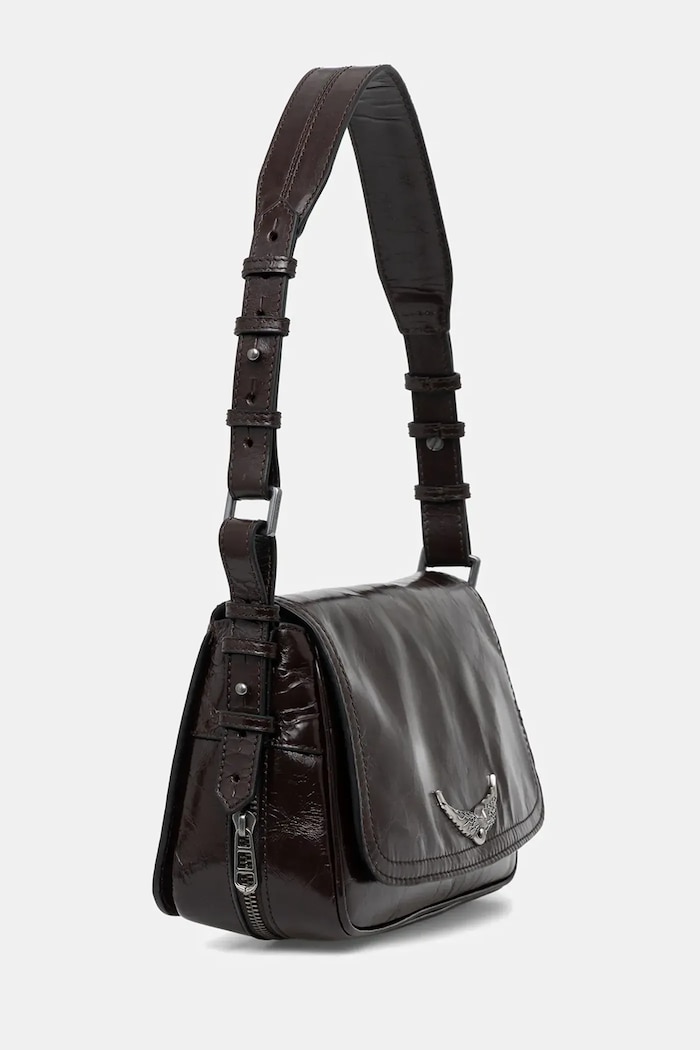 Kožená kabelka ZADIG&VOLTAIRE LE ZOUZOU VINTAGE PATENT LWBA04169 hnědá SS26