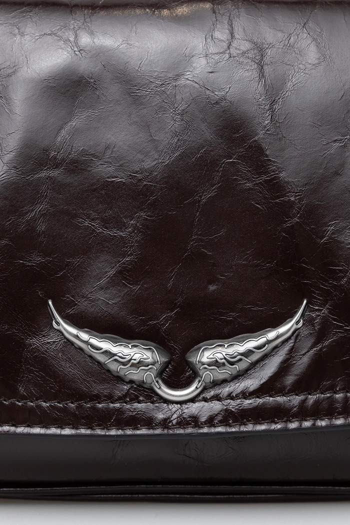 Kožená kabelka ZADIG&VOLTAIRE LE ZOUZOU VINTAGE PATENT hnědá LWBA04169