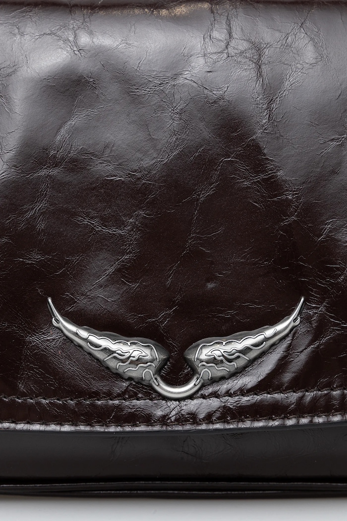 Kožená kabelka ZADIG&VOLTAIRE LE ZOUZOU VINTAGE PATENT hnědá LWBA04169