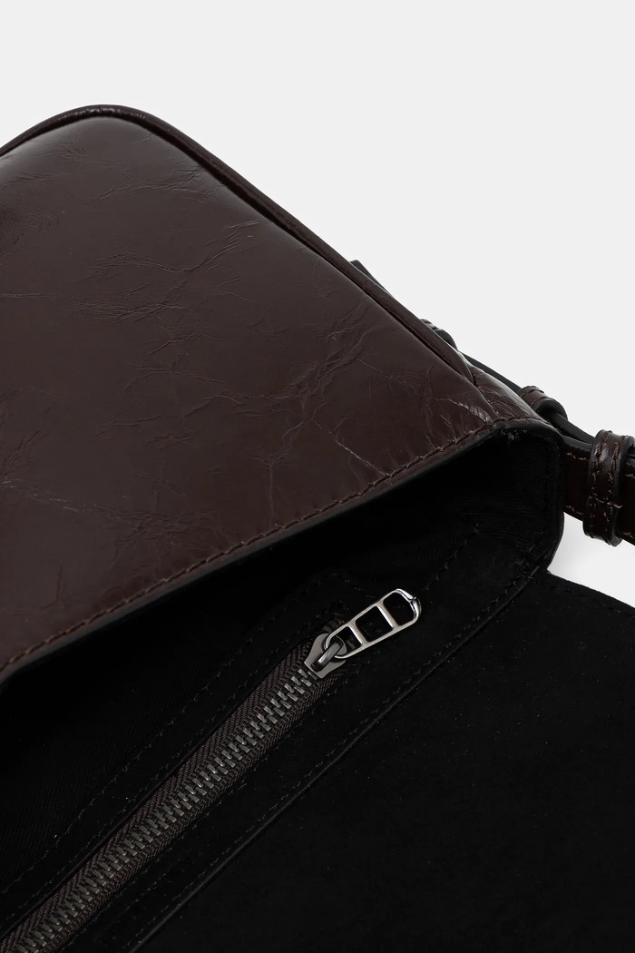 Kožená kabelka ZADIG&VOLTAIRE LE ZOUZOU VINTAGE PATENT LWBA04169 hnědá