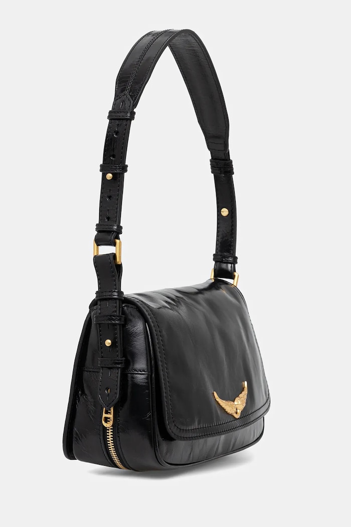 Kožená kabelka ZADIG&VOLTAIRE LE ZOUZOU VINTAGE PATENT LWBA04169 černá SS26